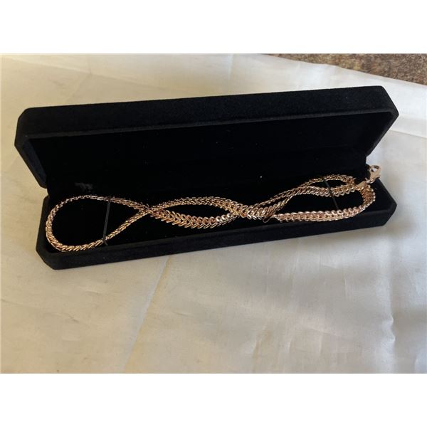 NEW 18K GOLD PLATED 8.5MM SERPENTINE NECKLACE, 23" LONG
