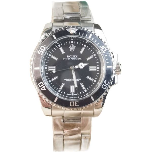 ROLEX OYSTER BLACK DIAL BLACK BEZEL - UNAUTHENTIC