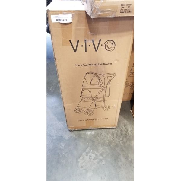 VIVO BLACK FOUR WHEEL PET STROLLER