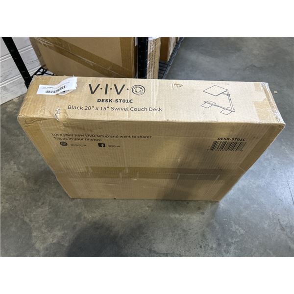 VIVO BLACK 20" X 15" SWIVEL COUCH DESK