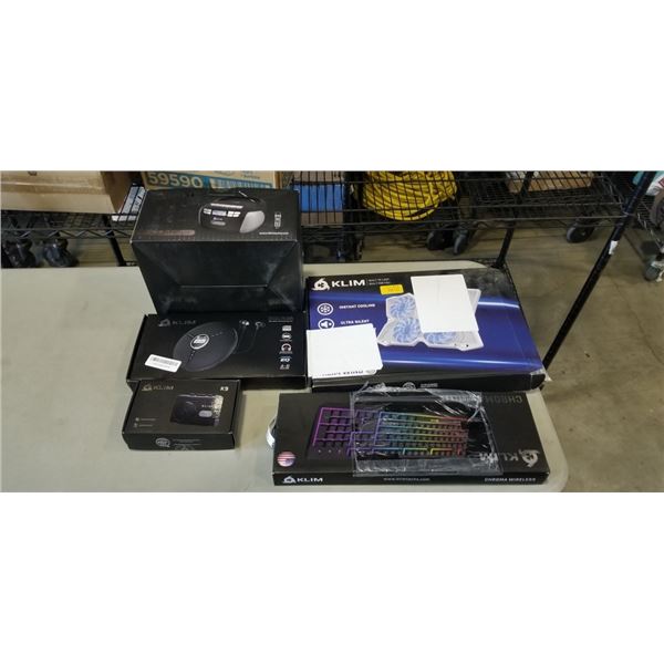 KLIM WIND LAPTOP COOLING PAD AND KLIM NOMAD HIGH FIDELITY SOUND REPRODUCTION AND KLIM CD-CASETTE PLA
