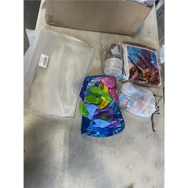 4 NEW KIDS PARTY BUNDLES - BALLONS, CUPS, DECOR, ETC