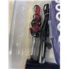 Image 3 : PLASTIC TOTE WITH CON AIR HAIR DRYER, HAIR CURLER SET AND MIRROR