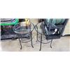 Image 1 : 2 PATIO SIDE TABLES WITH GLASS TOPS