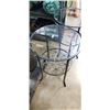 Image 2 : 2 PATIO SIDE TABLES WITH GLASS TOPS