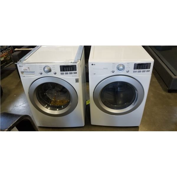 LG HIGH EFFICIENCY FRONT LOAD STACKING WASHER DRYER SET, IN GOOD WORKING ORDER AND VERY CLEAN, STACK