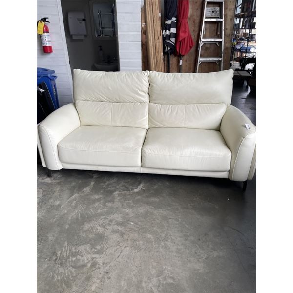 WHITE LEATHER SOFA