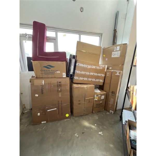 LOT OF WAYFAIR RETURNS, FREIGHT DAMAGE, MISSING PIECES, MUST TAKE ALL