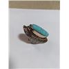 Image 1 : VINTAGE GOLD COLOUR W/ BLUE STONE RING