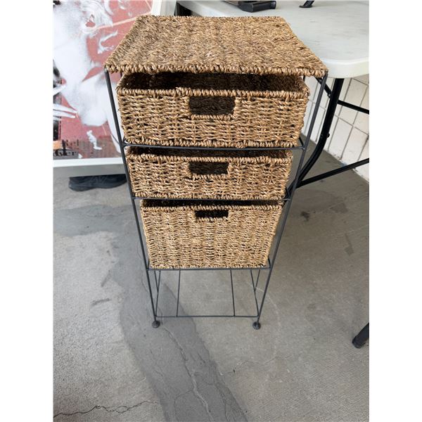 Storage drawers on stand