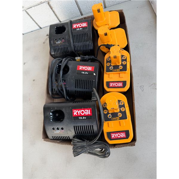 Ryobi chargers and batteries