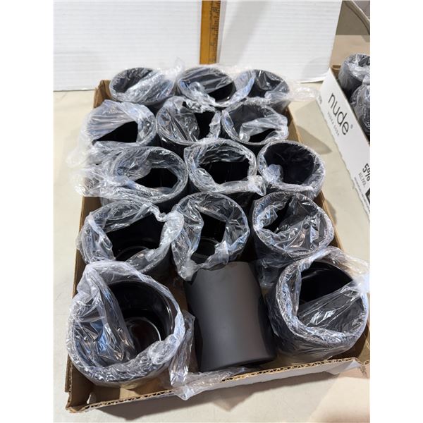 Black frosted glass jars