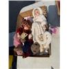 Image 1 : Porcelain dolls and teddy bear