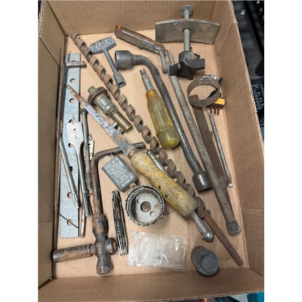 Assorted tools and drillbits, etc.