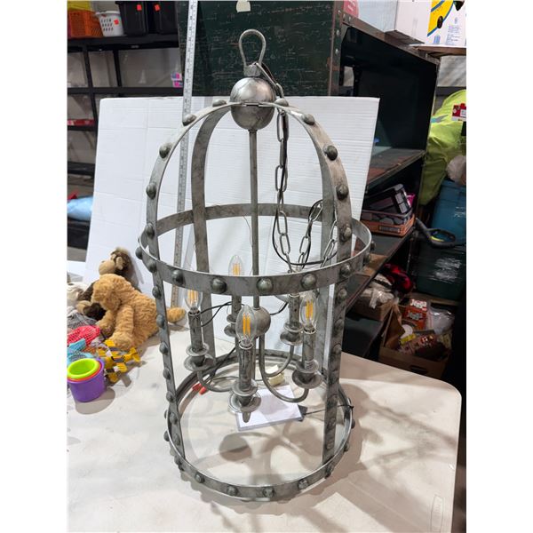 Iron frame floor chandelier