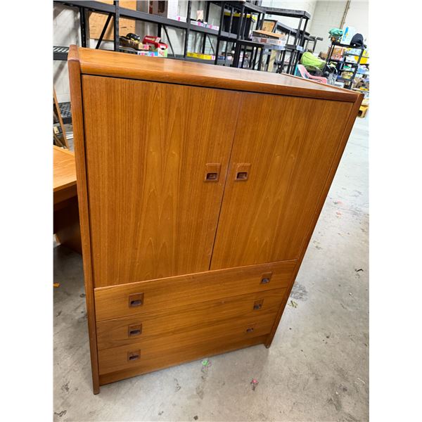 Teak dresser 33" x 18" x 48" tall
