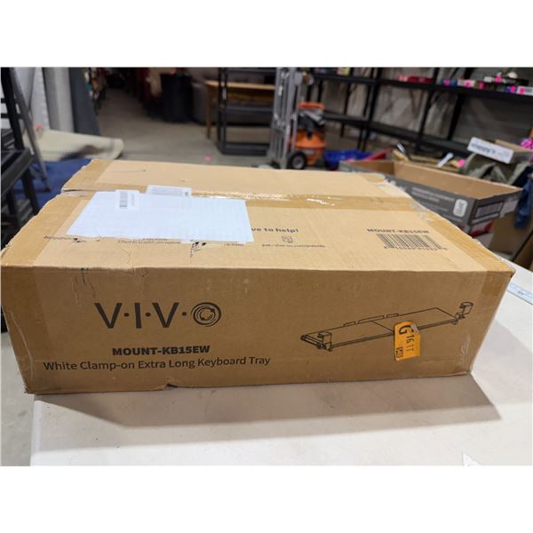 VIVO White clamp on extra long keyboard tray