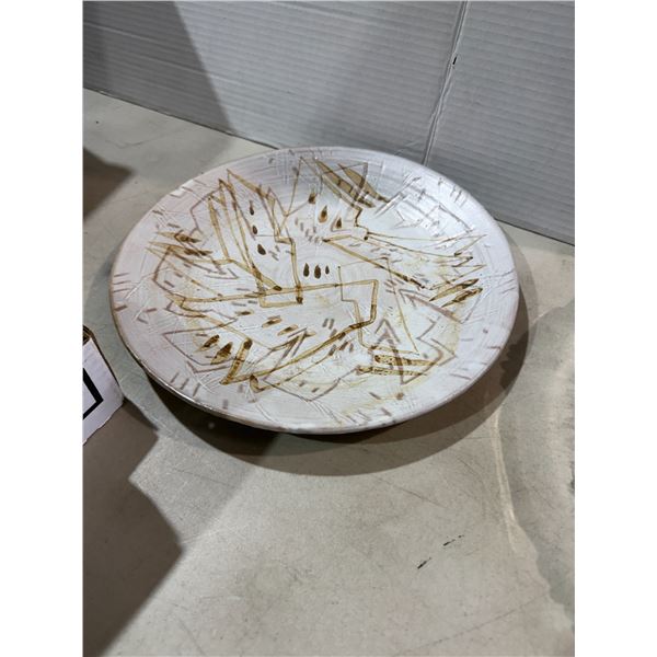 Pottery dish signed
