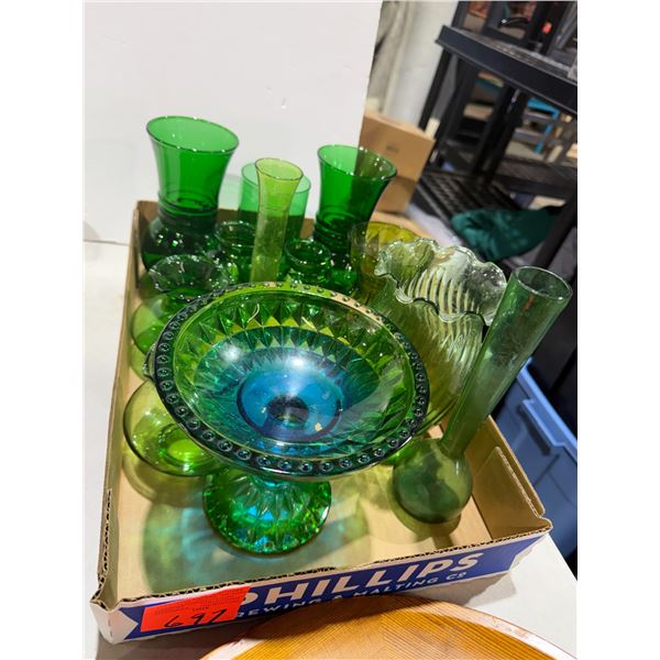 Green vases