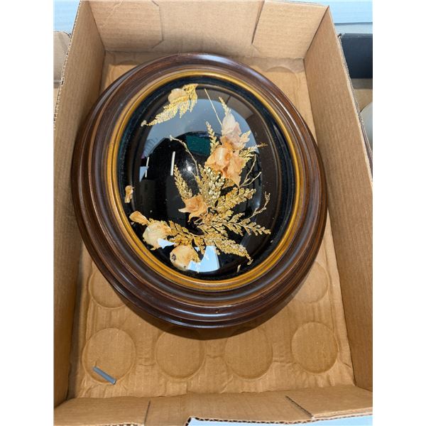 vintage Flora Hawaii wall hanging features real Hawaiian ferns and flowers dipped in 24K gold and pr