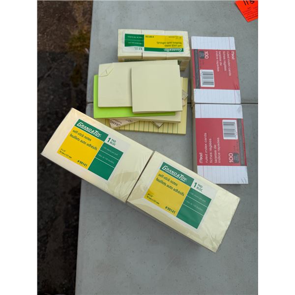 Sticky notes and index cards
