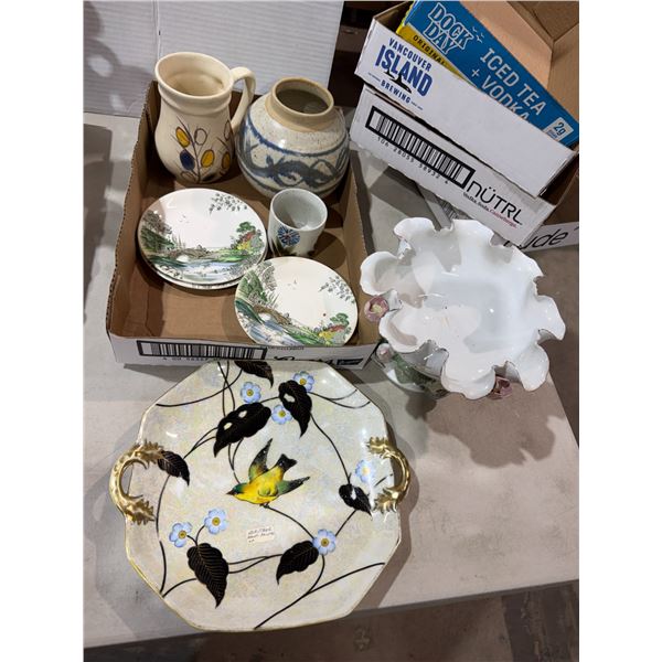 Pottery and decor items and serving plate