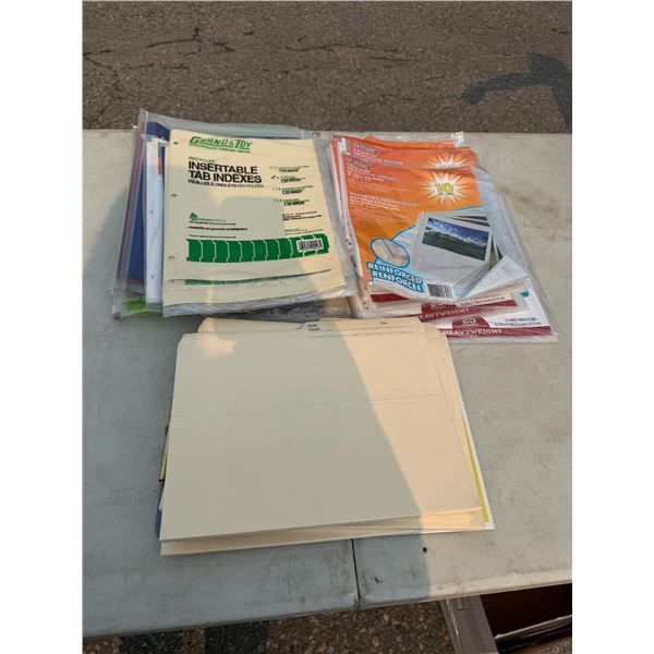 File folders insert tabs and protective sleeves