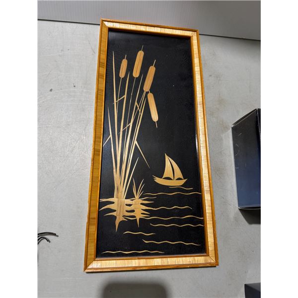 Mid-century modern straw design artwork