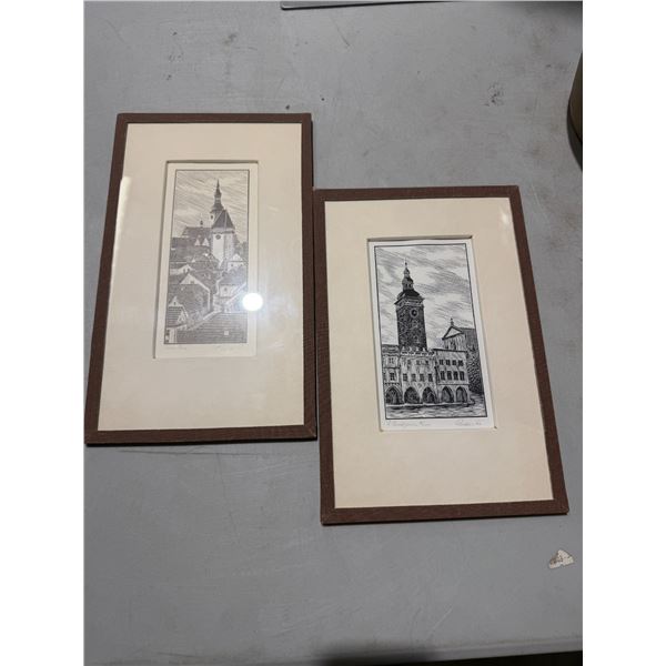 Vintage etchings