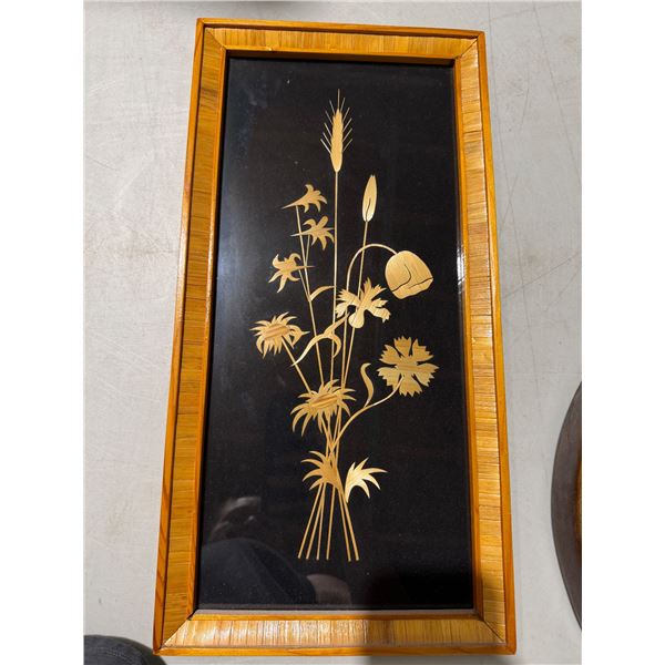 vintage straw art piece is a mid-century folk decoration from Czechoslovakia