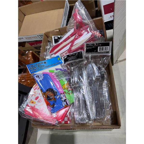 Disposable cutlery, etc., freeze sleeves