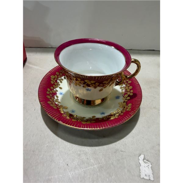 Made in Japan, hand-painted teacup and saucer