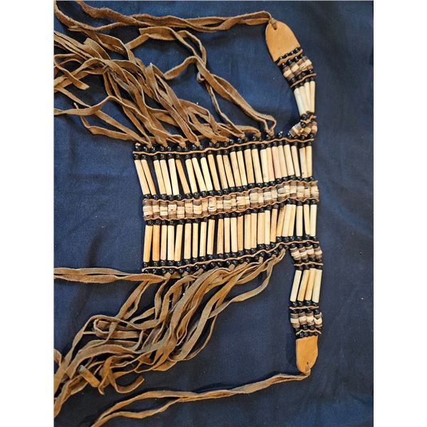 Beaded leather necklace