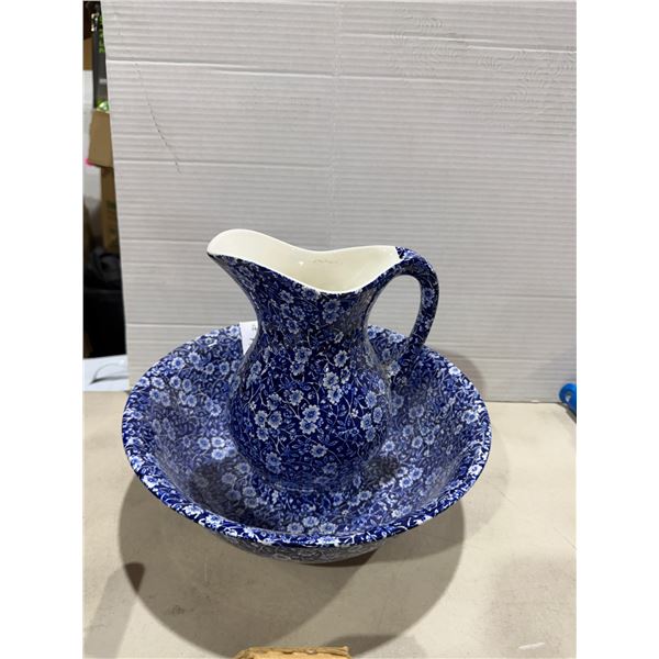 CALICO pitcher and bowl
