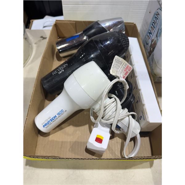 Hairdryers and pill container