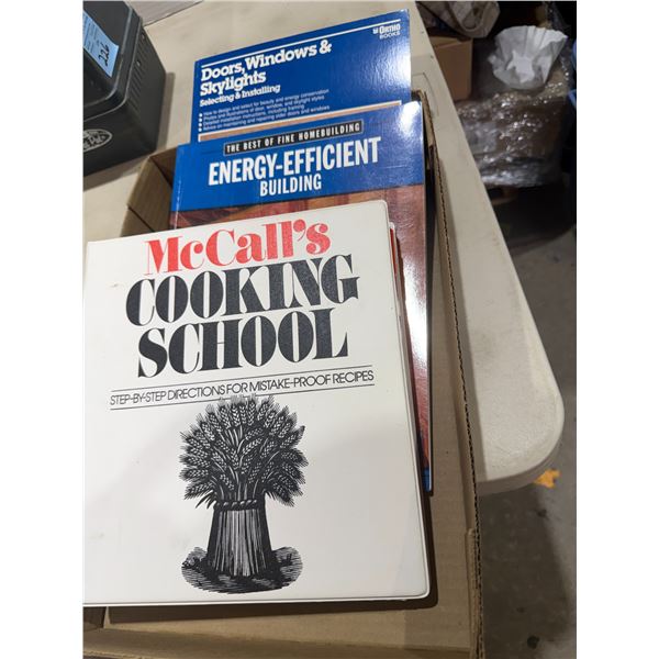 Home building books and cooking school book