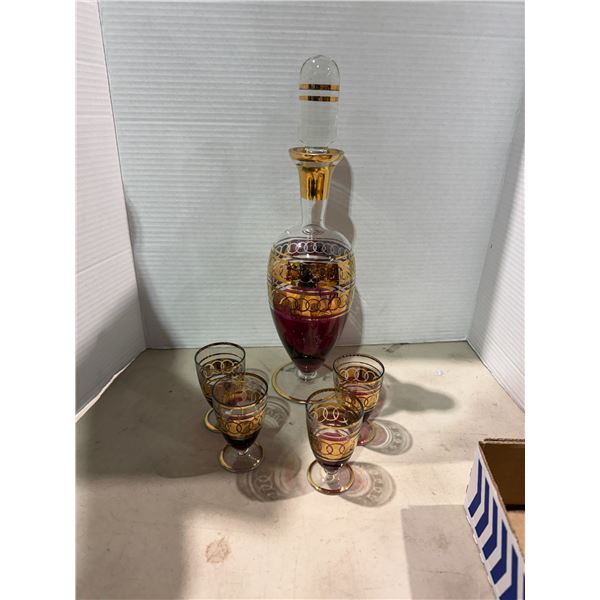 Decanter and shooter glasses