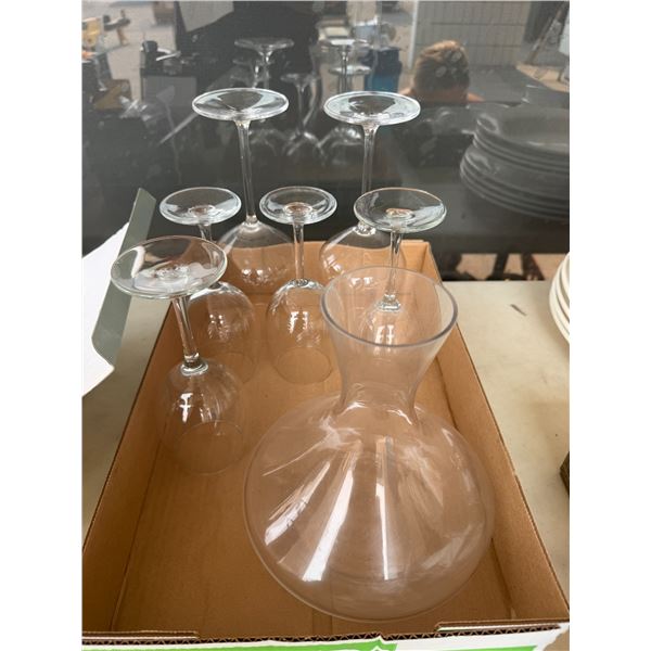 Wine, glasses, and decanter M