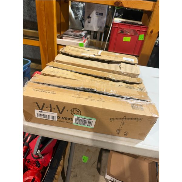 4 VIVO dual monitor desk mounts