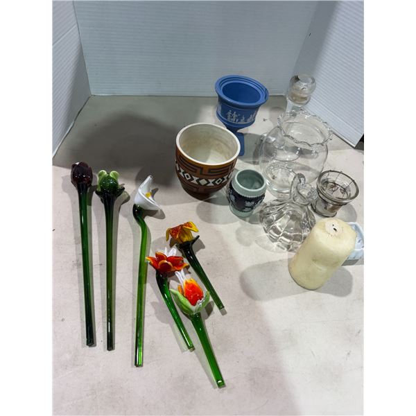 Glass flowers and From decor