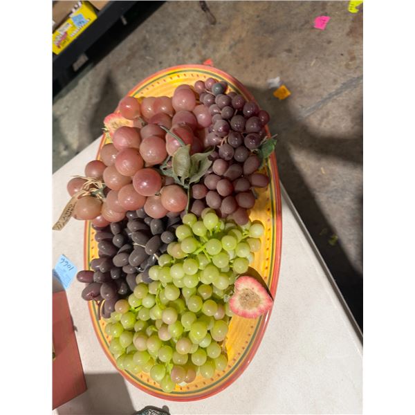 Artificial fruit and platter
