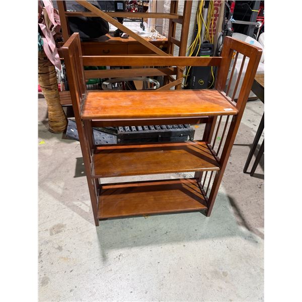 Folding wood shelf 27 1/2" x 11 1/2" x 38"