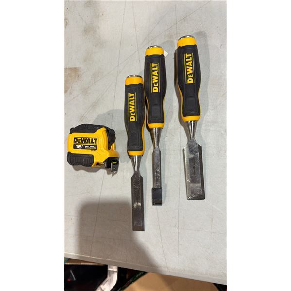 DeWalt chisels and measuring tape