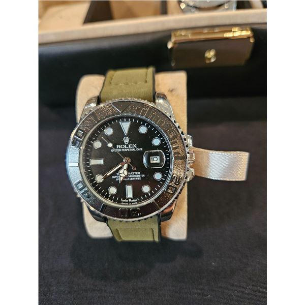 Rolex branded with leather magnetic band