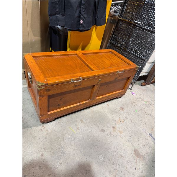 Wood chest 43" x 19" x 19" tall