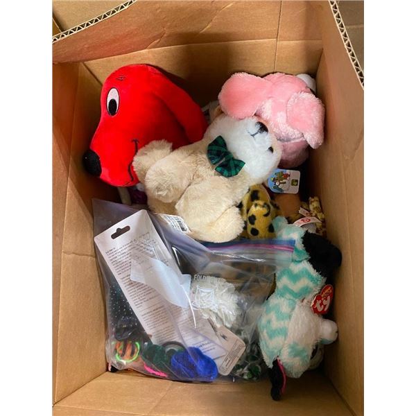 BOX OF STUFFED ANIMALS