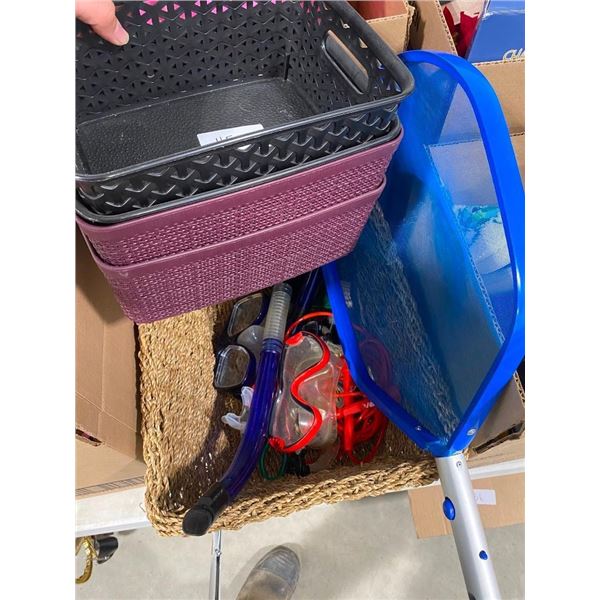 BOX LOT OF POOL GEAR