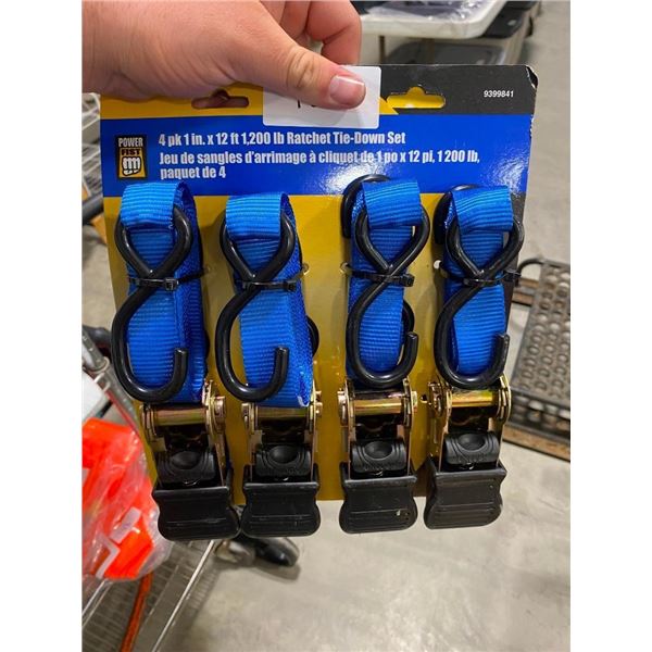 4 POWERFIST 1INX12FT RATCHET STRAPS