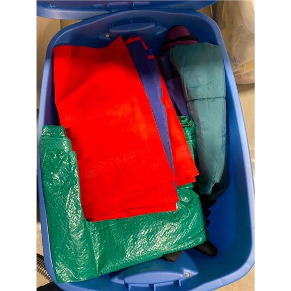 BOX OF PLASTIC TARPS