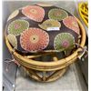 Image 1 : WOODEN FOOTREST/STOOL WITH CUSHION